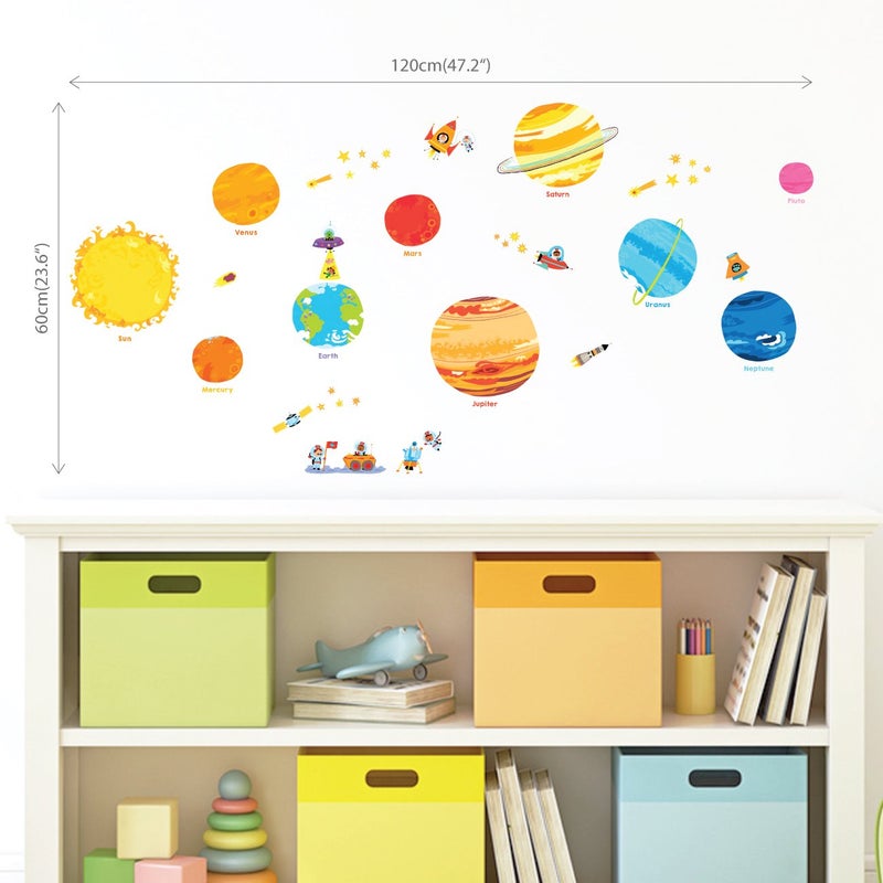 DECOWALL DS-8017 Planets and Space Kids Wall Stickers Wall Decals Peel and Stick Removable Wall Stickers for Kids Nursery Bedroom Living Room (Small) d?cor - Image 3